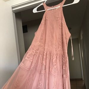 Dusty rose, lace, maxi dress